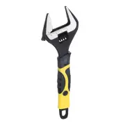 1pcs Adjustable Wrench 8" CR-V Universal Spanner Wide Opening, Black/Yellow