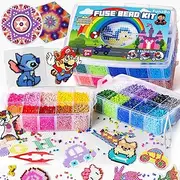 FunzBo Fuse Beads for Kids Craft Art - 23000PCS 5mm Bead 106 Patterns Fusebead Melty Fusion Colored Arts and Crafts Set for Boys Girls Age 4 5 6 7 8 Year Old Classroom Brithdays Gifts for Kids (Mega)