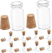 Luxshiny 25 Pcs Mini Glass Jars with Cork Stoppers Clear DIY Wish Bottles for Messages Weddings Parties Crafts Glass Bottles for Decor and Favors