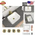 Polished 16x12 Rectangular Porcelain Bathroom Vessel Sink for Easy Cleanup