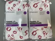 NWT 4pc Target Essentials White Red Coral Standard 20x30" Microfiber Pillowcases