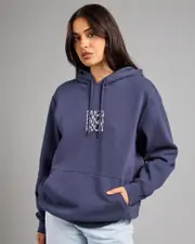 [RVCA] RVCA Women's Wavey Slouched Hoodie in Moody Blue Size 2XL 2XL Moody Blue