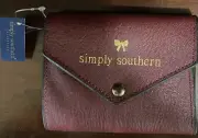 Simply Southern Tri Fold Money and Credit Leather Wallet, Size 5”x 4”