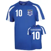 UKSoccerShop Greece Sports Training Jersey (karagounis 10) - Kids Blue LB (9-11 Years)