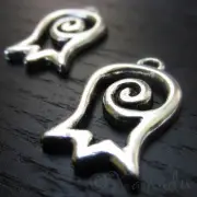 Tulip Flower Charms - Wholesale Silver Plated Pendants C9928 - 5, 10, 20PCs