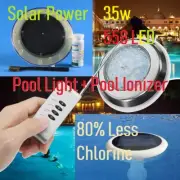 NEW 558 LED POOL STRONG LIGHT RGB 7COLOR REMOTE & POOL IONIZER 80% LESS CHLORINE