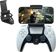 Controller Phone Mount Clip kompatibel mit PS5, Schwarz, Faltbare Handyhalterung kompatibel mit PS5 Controller, Kompatibel mit Android/iOS Smartphones bis 80 mm Breite, Stabil und Tragbar