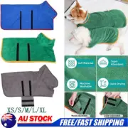 Dog Bathrobe Towel Microfibre Bath Robe Pet Super Absorbent Quck Dry Coat XS-XL