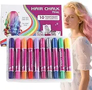 Hair Chalk | 10-Color Hair Coloring Pens,Washable Makeup Kit, Coloring Markers, Fun Toy for Girls Teens Kids