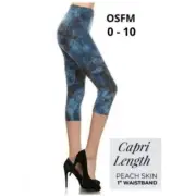 Leggings Depot Blue ie Dye Capri Size OSFM 0-10