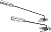 Weeding Tool, 2Pcs Weeding Artifact Uprooting Weeding Tool 4 Teeth Dual Purpose Portable Hand Hoe Gardening Weeder Tool Weed Puller with Long Handle for Backyard Loosening Weeding
