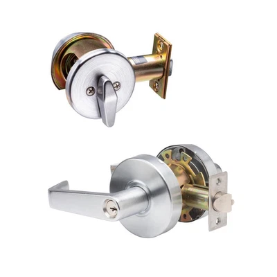 LSV Saturn Brushed Chrome Grade 2 Commercial Cylindrical Entry Door Handle with