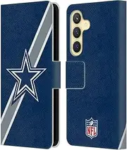 Head Case Designs Officially Licensed NFL Stripes Dallas Cowboys Logo Leather Book Wallet Case Cover Compatible with Samsung Galaxy S24 5G