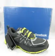 REEBOK Mens Black Leather Athletic Composite Toe Work Shoe 8.5 M Zigkick RB3015