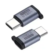 2Pcs Micro USB to USB C Adapter, Type-C Male to Micro USB Female Adapter