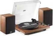 Vinyl Record Player Hi-Fi System Bluetooth Turntable Players Stereo Speaker ,NEW