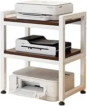 Printer Stand,Desktop Printer Stand with Wood Storage Shelves for Desk,Adjustable Shelf Height,for Home Office(White)