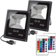 20W RGB LED Flood Lights Color Changing Floodlight with Remote Control Waterproo