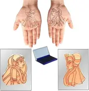 (Arpita Mehandi) Mehandi Design Helper tools for Groom/Dulha & Bride/Dulhan Design with an Inkpad