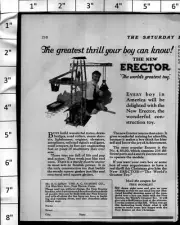 1924 Erector Set Toy Crane Boy Playing Vintage Print Ad 4008
