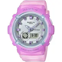 在飛比找ETMall東森購物網優惠-CASIO BABY-G 活力繽紛雙顯運動計時錶/淺粉紫/B