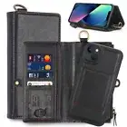 High-Quality Leather Wallet Case Card Slots Securely Hold for iPhone 13mini 5.4"