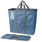 CleverMade Collapsible Laundry Caddy, Denim/Shadow Gray 2PK - 64L (17 Gal) La...