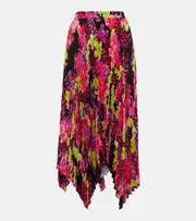 [Versace] Versace Logo Orchid pleated midi skirt AU 8 multicoloured
