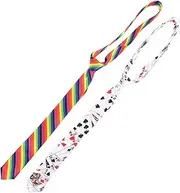 [NIYANGLE] Men's Neck Tie Set Unique Printing Party Tie Dress up Prop Costume Accessory