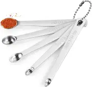 5Pc Mini Measuring Spoons Set Stainless Steel Small Measuring Spoons Tad 1/4 Tsp