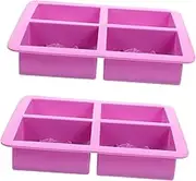 NUOBESTY 2pcs Handmade Soap Mold Soap Making Cake Mold Biscuit Molds Soap Bar Mold Molds for Candles Square Baking Pan Jelly Pudding Mould Candle Molds Chocolate Molds Purple