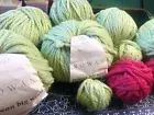 (discontinued) lot rowon big wool FLUFFY 100g pastel green/red plus Zipper bag