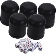 LALADEFIEE Dice Game Set 25 Dice Shaker Cup Mini Dice for Guessing Games Party Favors Random Style