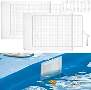 MorningRo 14 Pcs Pool Skimmer Guard Stainless Steel Swimming Pool Skimmer Shield Stainless Steel Leaf Shield Net for Inground Ground Debris Removal, for Vinyl Lined Fiberglass Pools