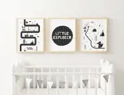 Baby Boy Tribal Nursery or Bedroom Wall Art Decor Print Set, 3 for 2, Boys Room