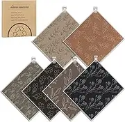 Needbrock 6 Pack Swedish Dishcloths for Kitchen, Reusable Paper Towels Swedish Dish Towels with Clips, Absorbent Dish Cloth No Odor for Cleaning Home Kitchen（Black-Brown Patterns）