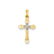 14K Yellow Gold Real Diamond Coss Pendant