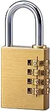 Combination Padlocks, MH MOIHSING Code Lock, Locker Case Copper Stainless Steel Padlock Solid Brass Lock Digit Combination Password Secret Code Digital Locker for Gym Outdoor