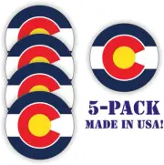 5-pk Colorado Sun Logo Hard Hat Stickers | Welding Helmet Decals Mountains CO