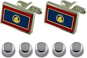 [Select Gifts] Shirt Dress Studs Corfu City Greece Flag Cufflinks