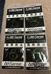 (4 Packs Of 5) 6th Sense 1/0 Wacky Rig Hooks Fishing Lures FREE SHIPPING