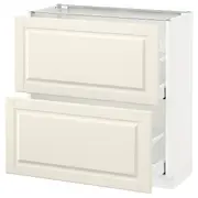 METOD / MAXIMERA base cabinet with 2 drawers, white/Bodbyn off-white, 80x37x80 cm