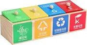 HEALSOPTHY Safe Wooden Garbage Sorting Toys Boys and Girls' Trash Can Game Develop Skills