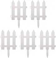 BESPORTBLE Set of 5 Plastic Garden Fencing Picket Fence Ornament for Outdoor Yard Patio Pathway Border
