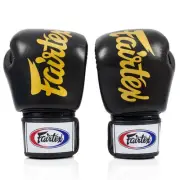FAIRTEX Boxing Gloves Muay Thai Fight MMA Training BGV19 Black Deluxe Tight Fit