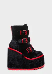 [Y.R.U.] Dune Lo Heart Velvet Boots