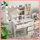Dressing Table LED Sliding Mirror Set Vanity Makeup Desk Organizer 4 Drawers