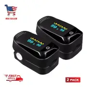 Fingertip Pulse Oximeter, Blood Oxygen Saturation Monitor, LED Display, 2 pack