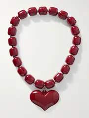 [Julietta] Julietta - Amore Silver-tone Resin Necklace - Burgundy - One size One size Burgundy