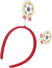 PAMINGONO Football Fan Headband Men Football Hairband Hair Party Headdress Soccer Headband Band Black Soccer Hairband Red Hair Hoops Party Headdress Photo Props Photo Prop Non-woven Fabric